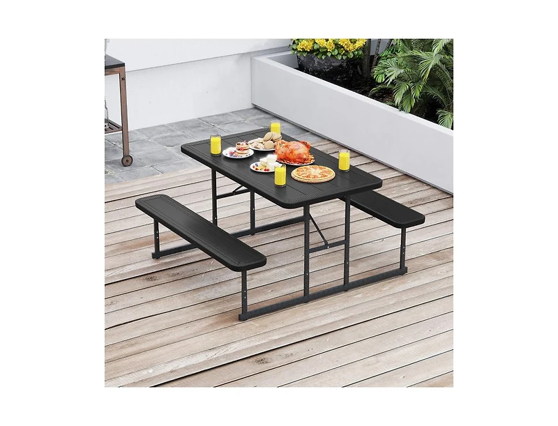 Slickblue Outdoor Picnic Table Bench Set for 2–4 People, Rectangular