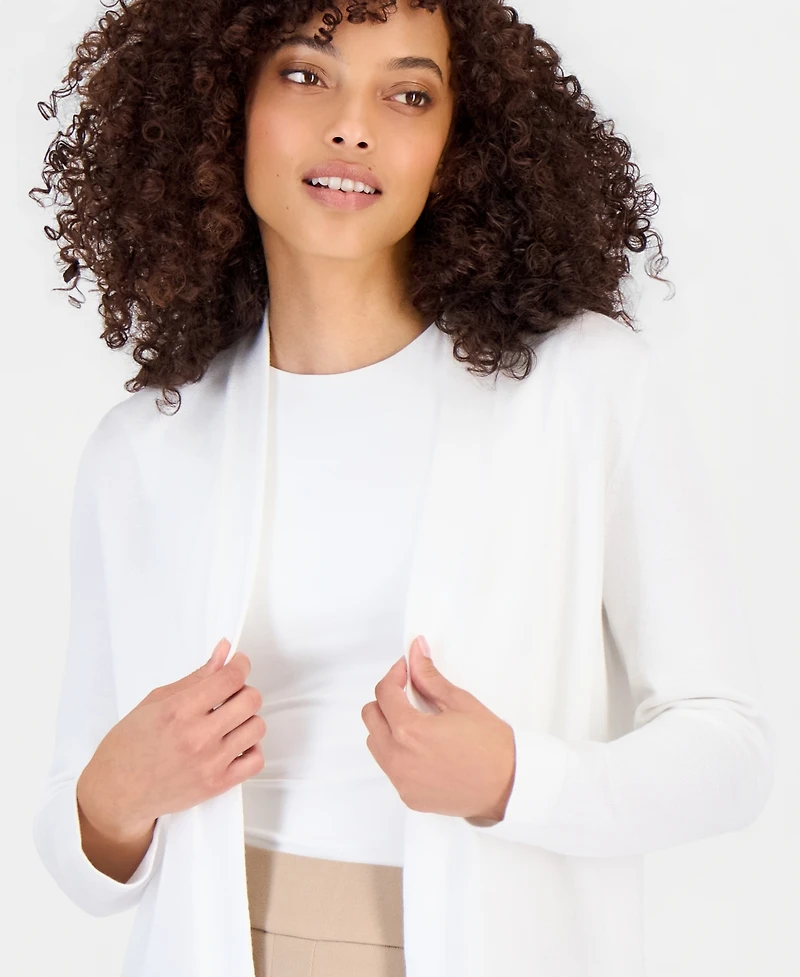 Anne Klein Essentials Petite Chatham Open-Front Cardigan