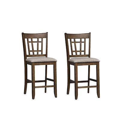 Liberty Furniture Santa Rosa 24 Inch Lattice Back Counter Chair-Set of 2 in Antique Honey