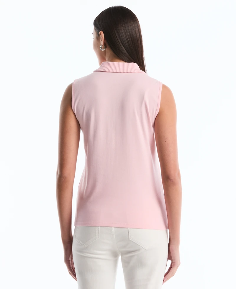 Rafaella Petite Sleeveless Polo Top
