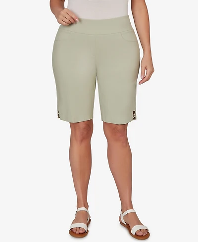 Hearts Of Palm Plus Solid Tech Stretch Bermuda Shorts