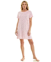 Jaclyn Intimates Women's Relaxed Short-Sleeve Sleep Shirt