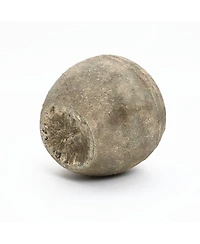 LuxenHome Weathered Terracotta Finish with Textured Ridges 13.8" Round Vase, Farmhouse Decor