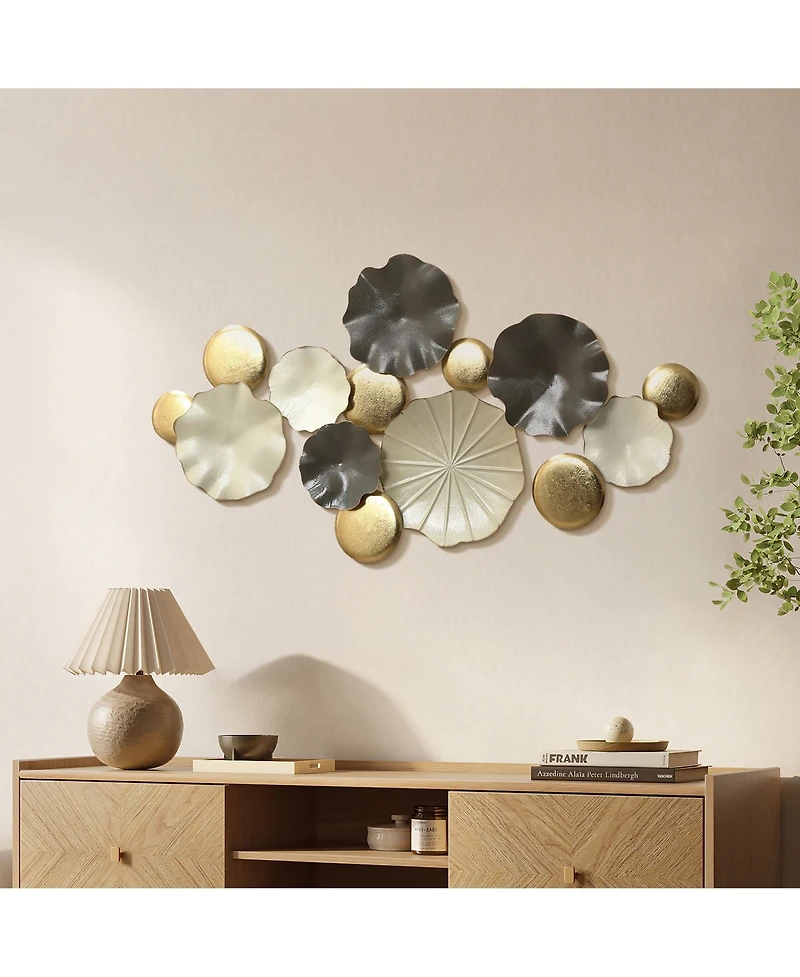 LuxenHome Modern Abstract Metal Wall Art, 45.7" W Contemporary Home Decor