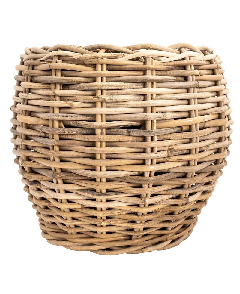 Round Belly Planter with Black Plastic Insert