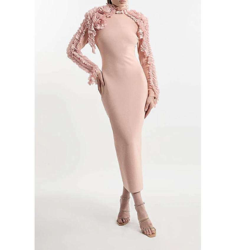 Karen Millen Women's Bandage Rosette Midi Detail Dress