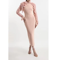 Karen Millen Women's Bandage Rosette Midi Detail Dress