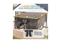 Aecojoy Wall Gazebo with Curtains and Mosquito Netting