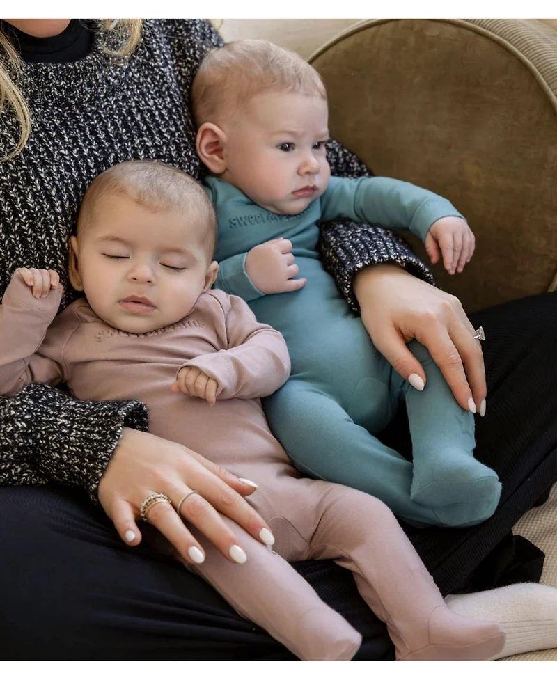 MeMoi Baby and Toddler "Sweet Dreams" Cotton Rich Fleece Hidden Zipper Footie