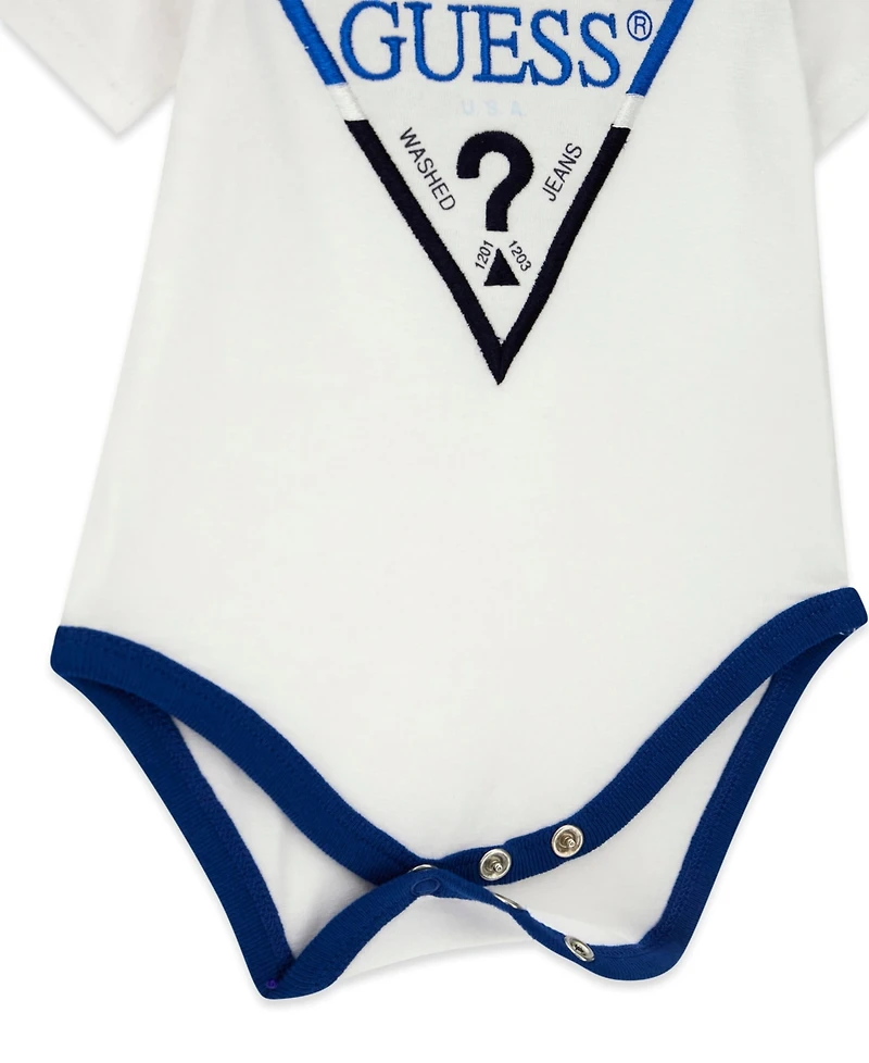 Guess Baby Boys' Bodysuit, Zip-Up Top, and Sweatpant, 3-Piece Set