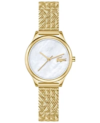 Lacoste Women's Crocodelle Gold Tone Stainless Steel Textured Mesh Bracelet Watch 28mm