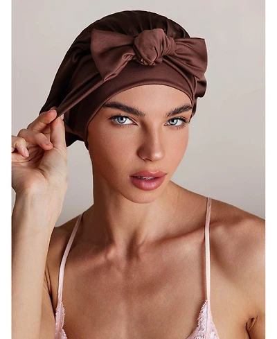 Silksilky Pure Silk Bowknot Tie Bonnet