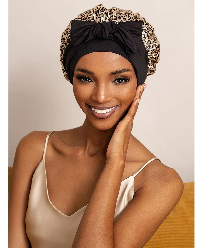 Silksilky Pure Silk Bowknot Tie Bonnet