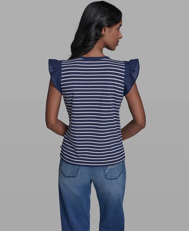 Karl Lagerfeld Paris Women's Sleeveless Crewneck Knitted Top