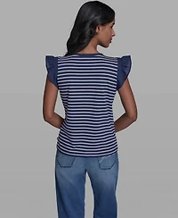 Karl Lagerfeld Paris Women's Sleeveless Crewneck Knitted Top