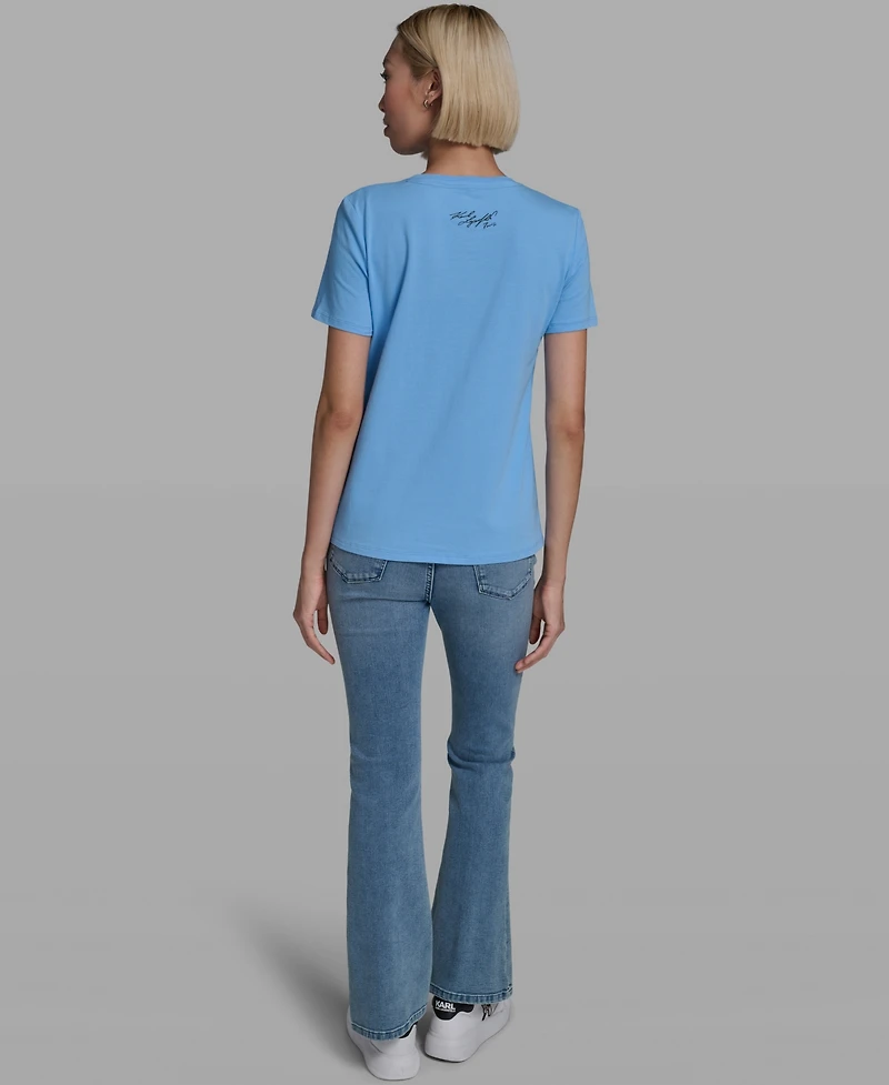 Karl Lagerfeld Paris Women's Short-Sleeve Crewneck T-Shirt
