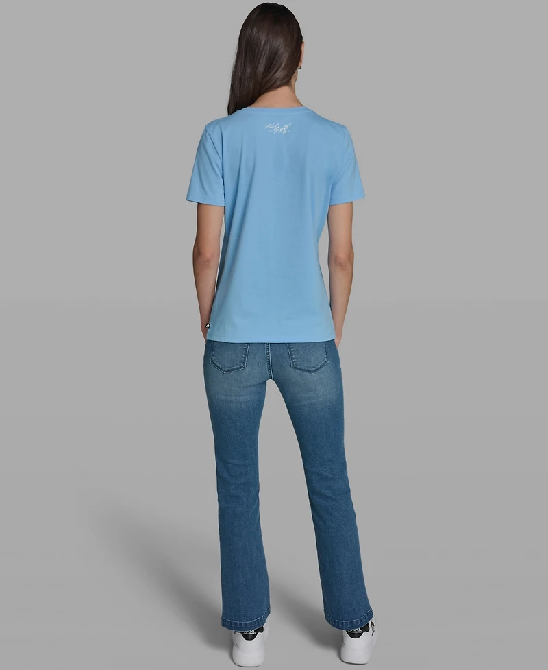 Karl Lagerfeld Paris Women's Short-Sleeve Crewneck T-Shirt