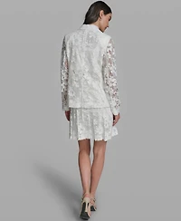 Karl Lagerfeld Paris Women's Long-Sleeve Collared Laced Blazer