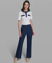 Karl Lagerfeld Paris Women's Wide-Leg Mid-Rise Sailor Pants