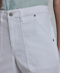 Karl Lagerfeld Paris Women's Wide-Leg Mid-Rise Front Pocket Jeans