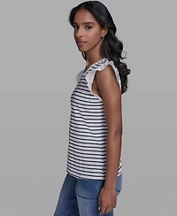 Karl Lagerfeld Paris Women's Sleeveless Crewneck Knitted Top