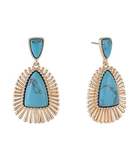 Rachel Rachel Roy Gold Tone and Turquoise Drop Earrings
