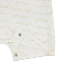 Guess Baby Boys' Stretch Jersey All-Over Script Logo Print Romper
