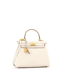 Pre-Owned HERMES Kelly 25 Handbag Light Togo with Gold Hardware