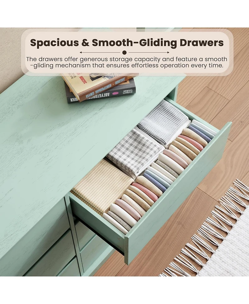 gaomon 12 Drawer Dressers for Bedroom, Chest of Drawers with Deep Drawers, Large Double Dresser for Closet with Wide Top, Horizontal Wooden Dresser