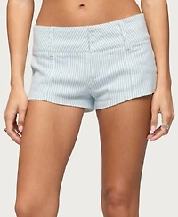 Edikted Women's Myah Pinstripe Micro Shorts