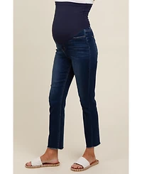 Pinkblush Maternity Navy Blue Cut Hem Slim Straight Jeans
