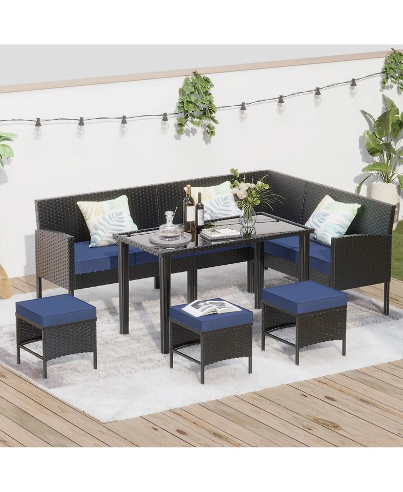 Clihome Small space patio furniture 7-piece outdoor set