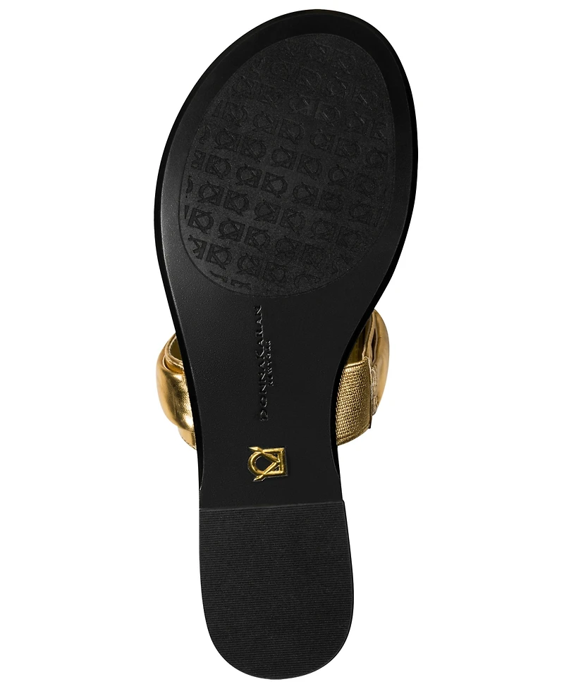 Donna Karan New York Women's Velvet Flat Thong Sandals