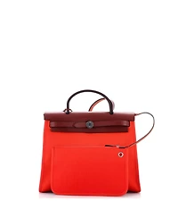 Pre-Owned HERMES 31 Herbag Zip Leather and Toile