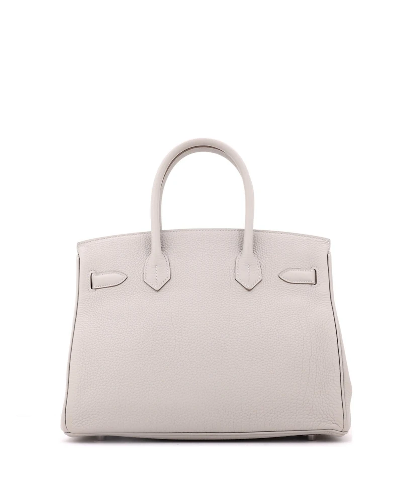 Pre-Owned HERMES Birkin Handbag Grey Togo with Palladium Hardware