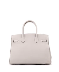 Pre-Owned HERMES Birkin Handbag Grey Togo with Palladium Hardware