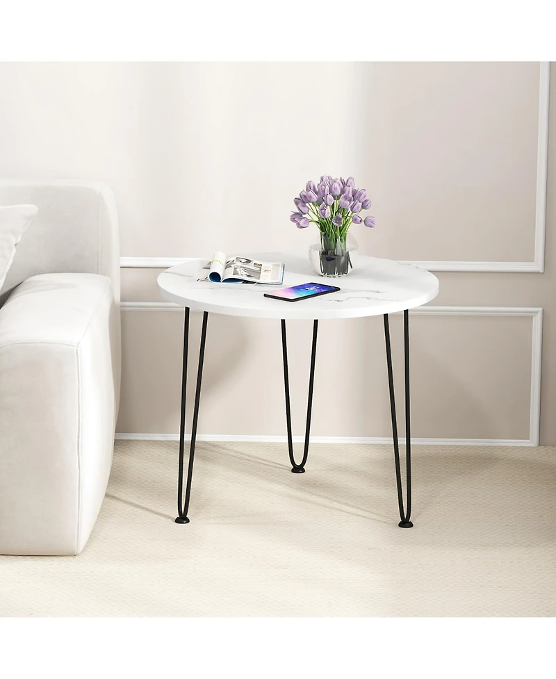 Streamdale Furniture Modern Orange Mdf Saddle Leather Table