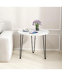 Streamdale Furniture Modern Orange Mdf Saddle Leather Table