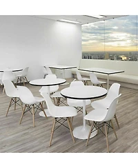 Gymax Set of 2 Dining Chairs Mid Century Modern Wooden Legs Kitchen Living Room