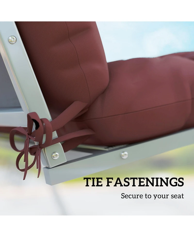 Outsunny Indoor Outdoor Chair Cushions with Back, Pillows