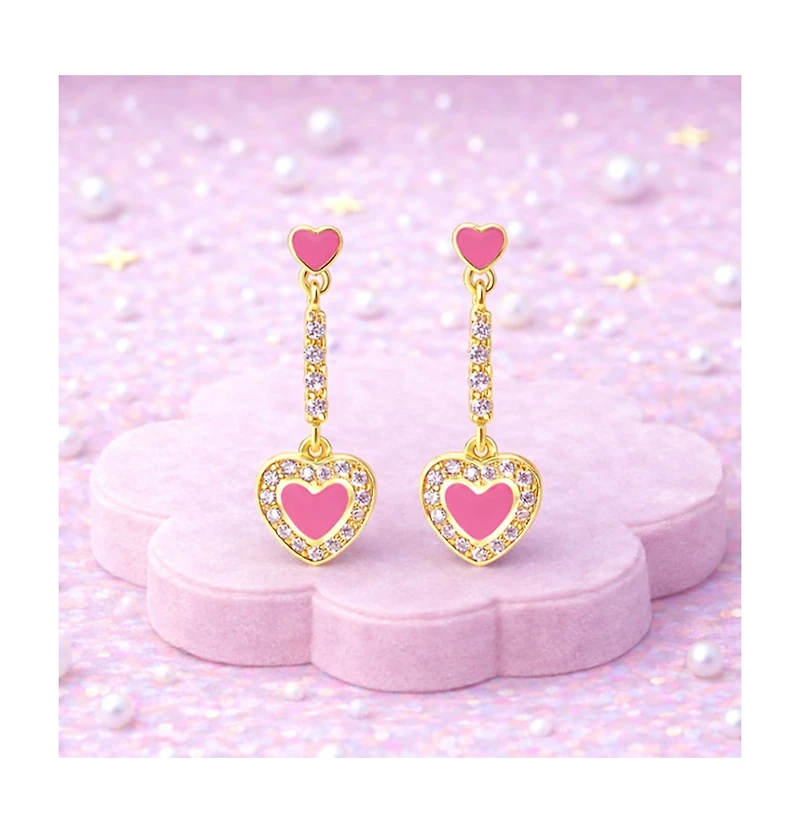 Chanteur Girls 18K Gold Plated Hypoallergenic Heart Drop Earrings
