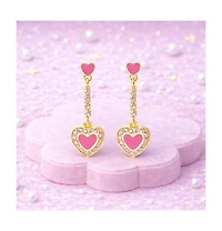 Chanteur Girls 18K Gold Plated Hypoallergenic Heart Drop Earrings