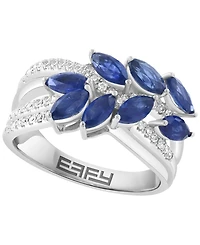 Effy Collection Sapphire (1-1/4 ct. t.w.) & Diamond (1/5 ct. t.w.) Ring in 14k White Gold