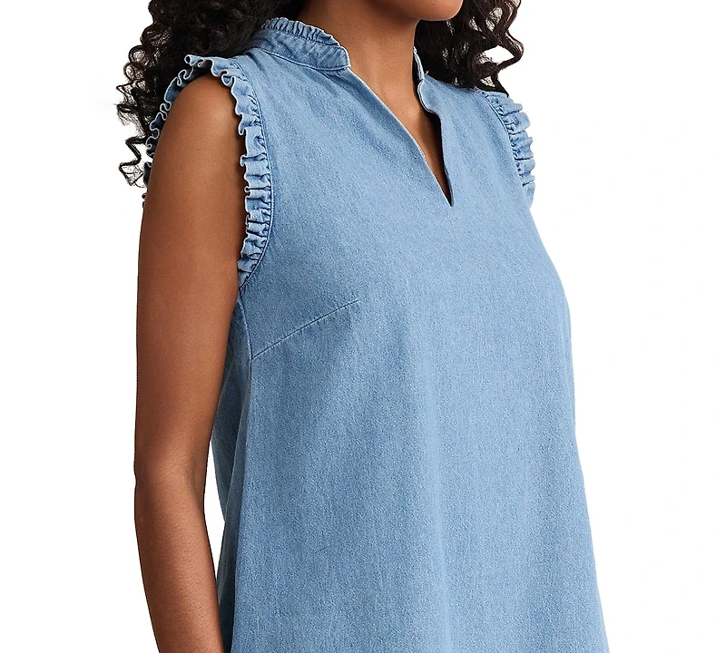 Jones New York Petite V-Neck Trapeze Short Dress