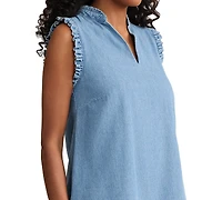 Jones New York Petite V-Neck Trapeze Short Dress