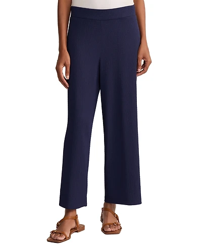 Jones New York Petite Mid-Rise Wide Leg Crop Casual Pants