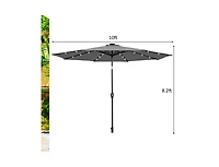 Outdoor Patio Umbrella with Bright Solar Led Lights for Shaded Daytime Use and Ambient Evening Lighting