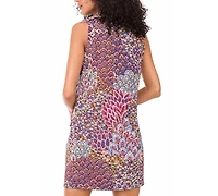 Msk Women's Collared Pull-On Knee Length Grommet Pocket Shift Dress