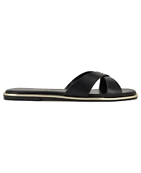 Nine West Women's Edeny Criss-Cross Flat Slip-On Sandals