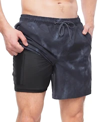 Rokka&Rolla Men's 7" Compression Liner Swim Trunks Upf 50